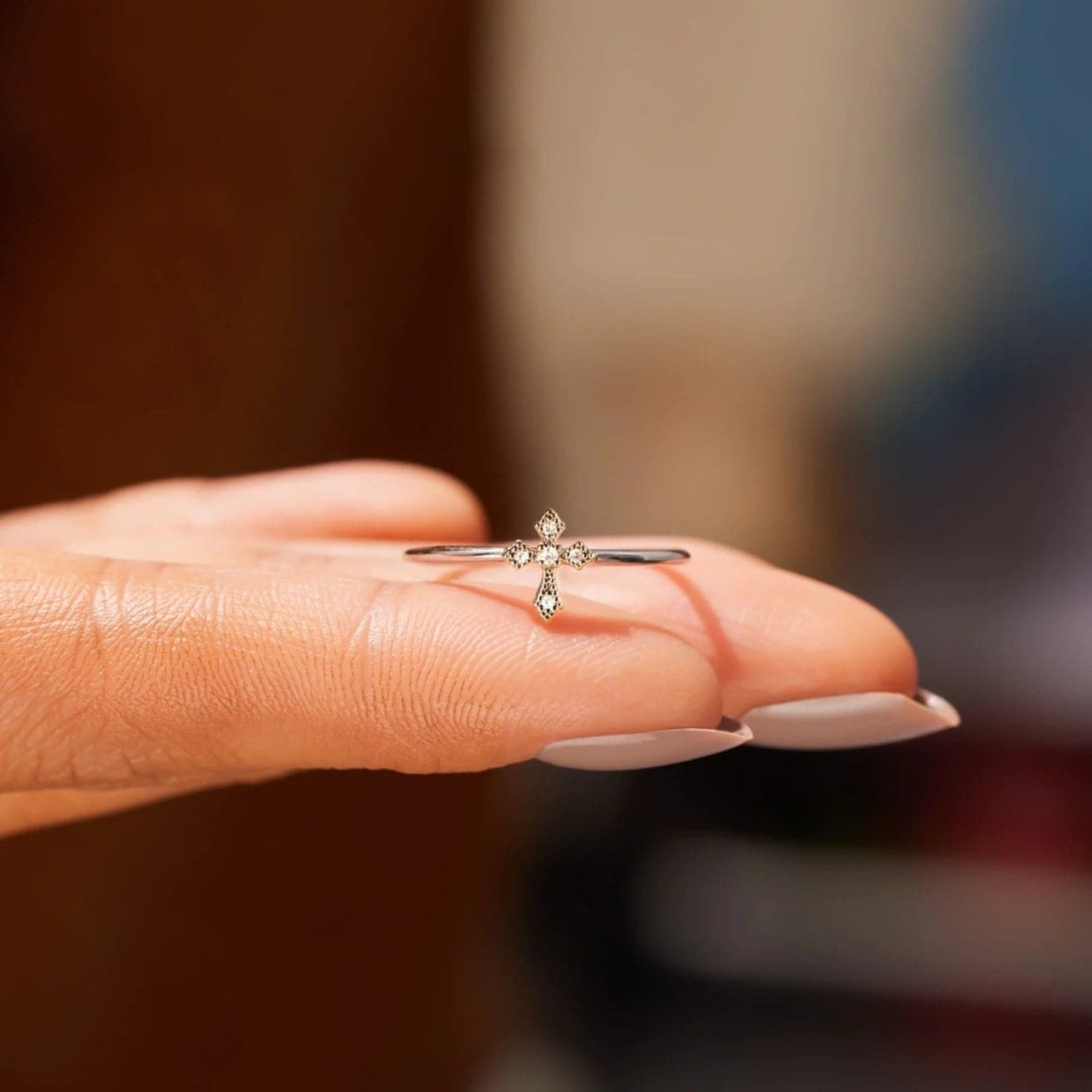 925 Sterling Silver Cross Ring.