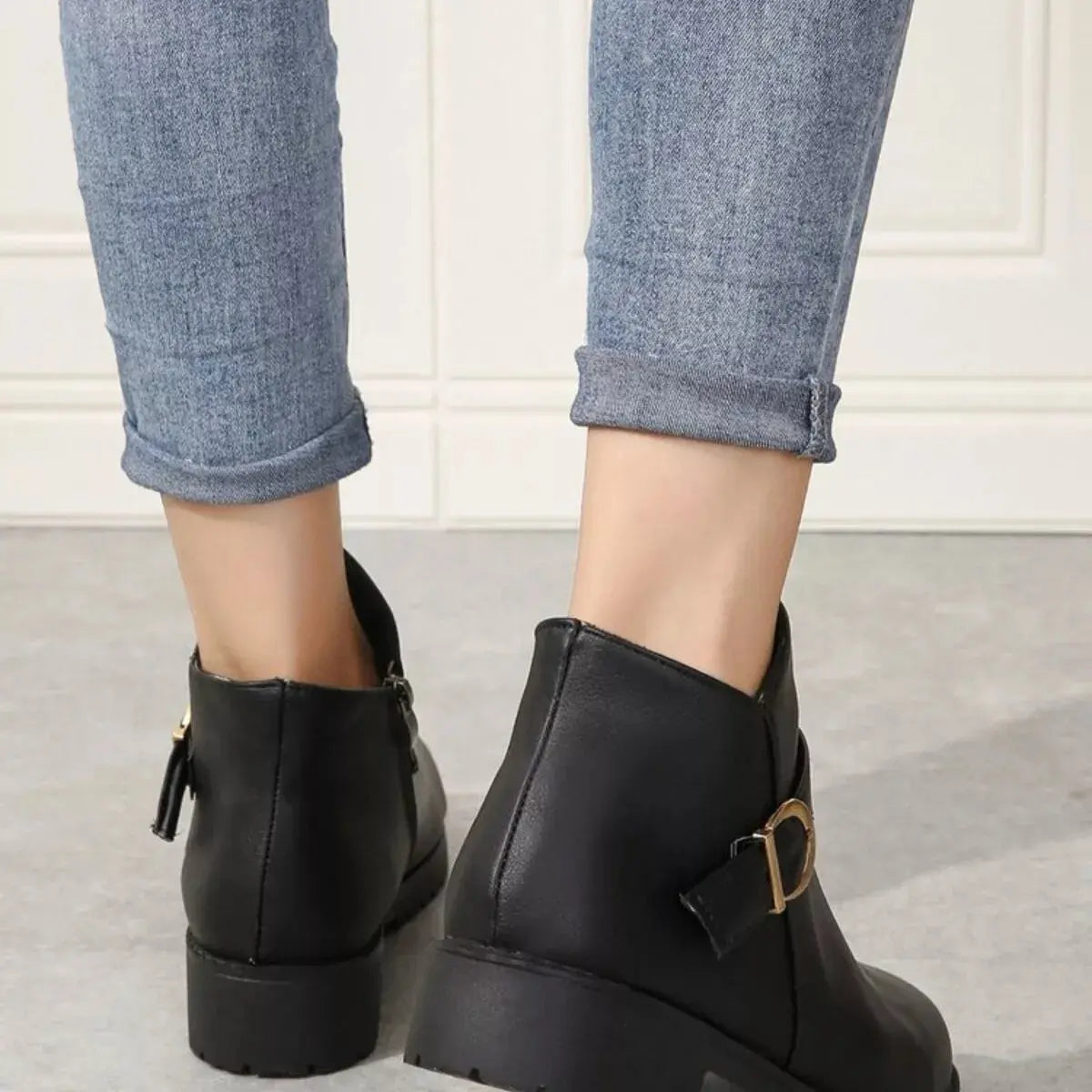 Buckle Accent Ankle Boots Simply Love
