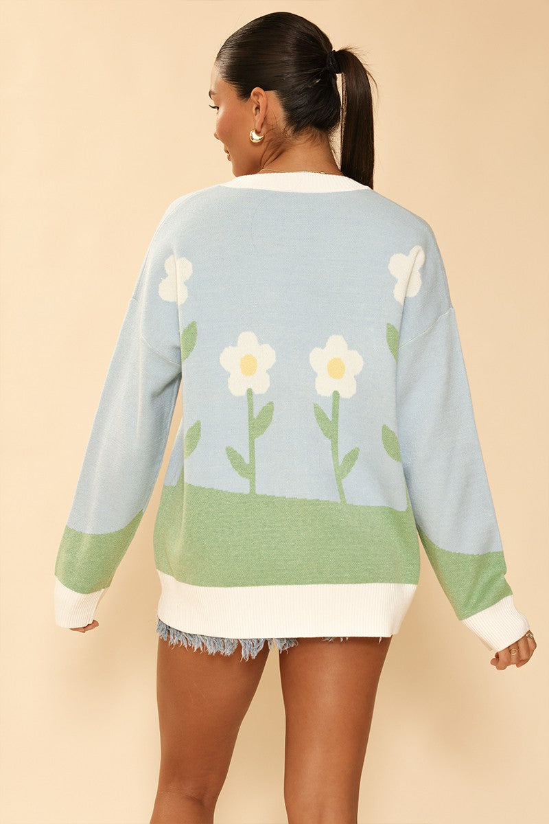 Flower field knit cardigan Miss Sparkling