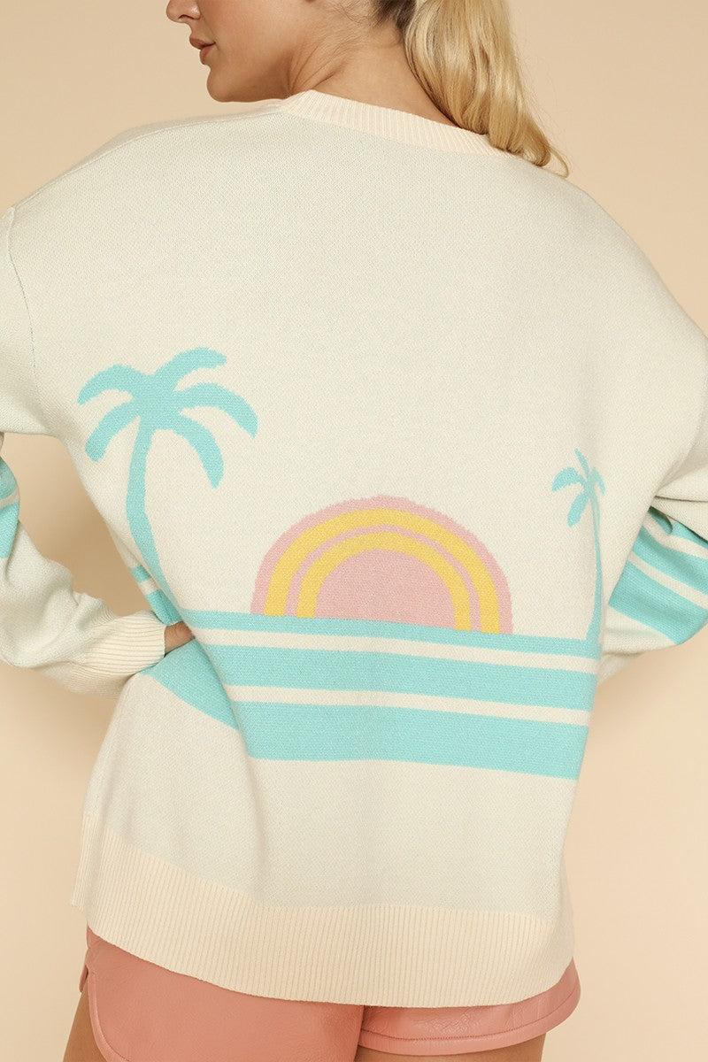 Ocean sunset knit cardigan Miss Sparkling