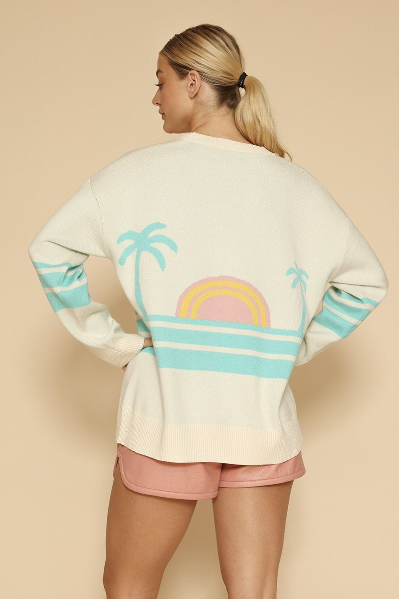 Ocean sunset knit cardigan Miss Sparkling