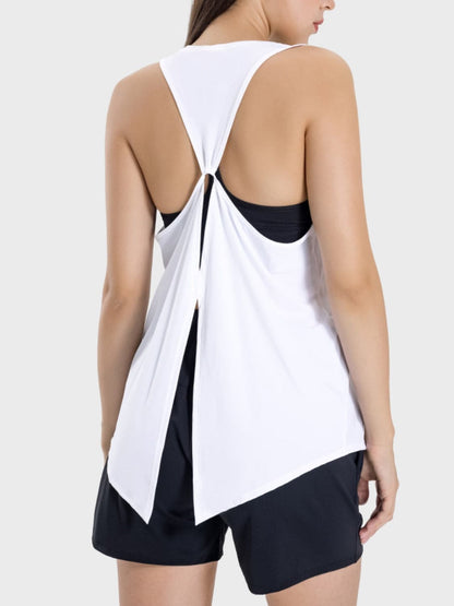 Round Neck Wide Strap Active Tank.