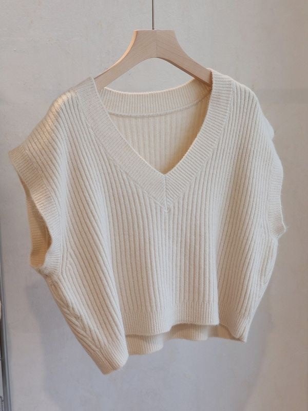 Cropped sleeveless ribbed vest Miss Sparkling