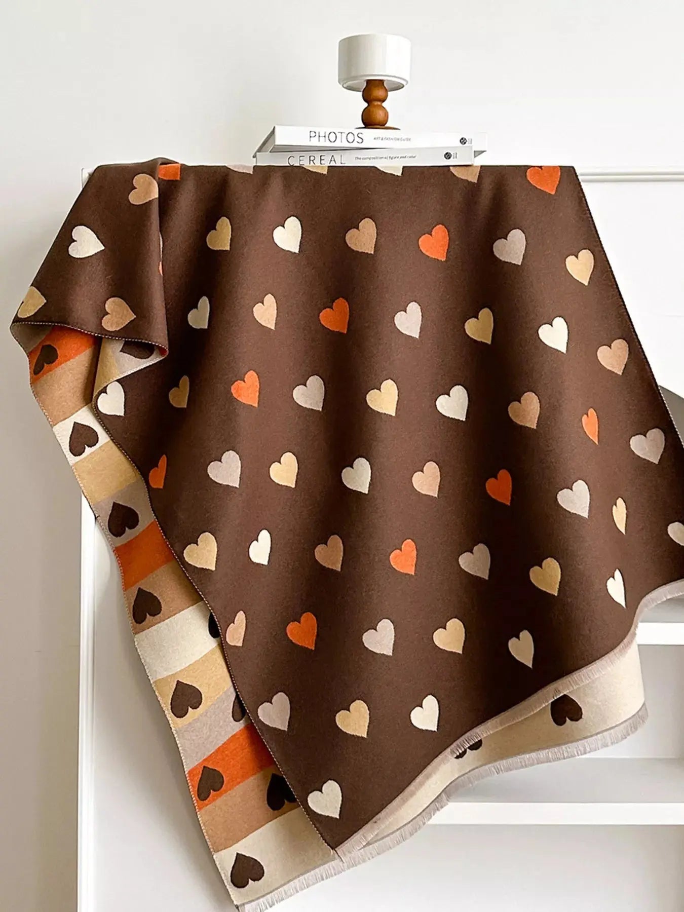 Heart Pattern Warm Scarf Simply Love