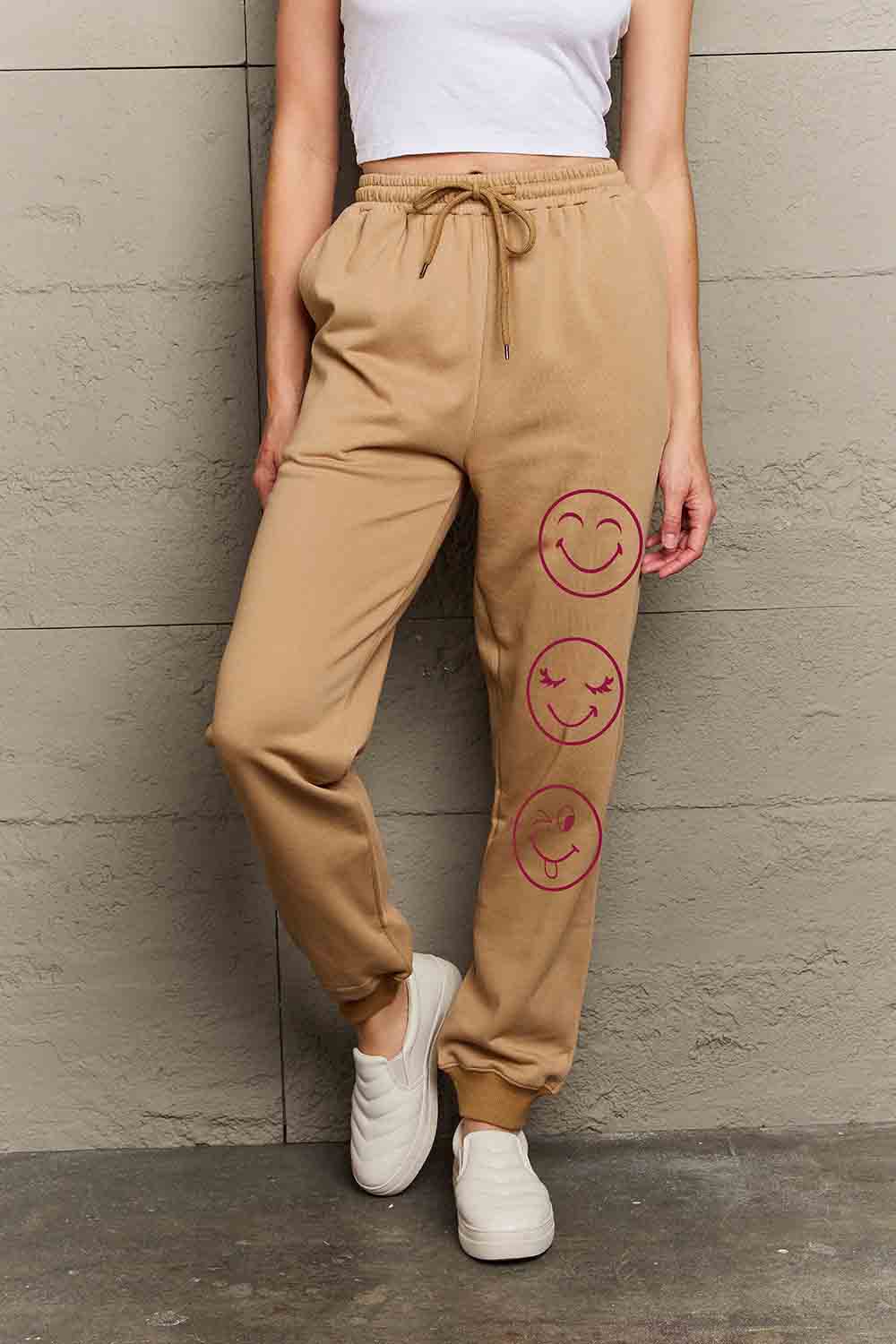 Simply Love Full Size Emoji Graphic Sweatpants.