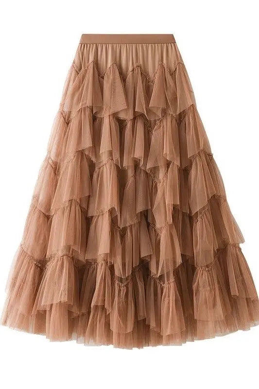 Tiered chiffon midi skirt Miss Sparkling