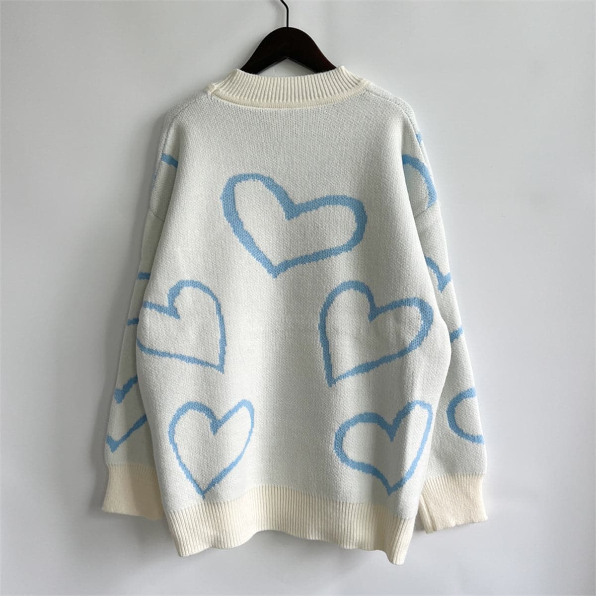 Heart Pattern Long Sleeve Sweater.