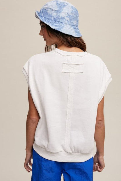 Short Sleeve Boxy Crew Neck Sweat Top.