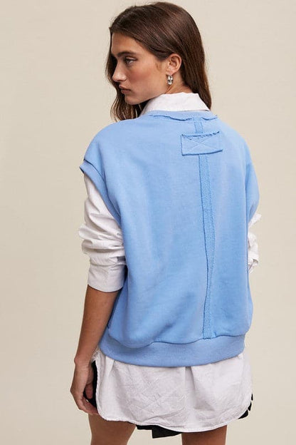 Short Sleeve Boxy Crew Neck Sweat Top.