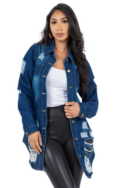 SEXY DENIM JACKET DRESS