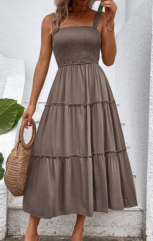 Smocked midi dress Miss Sparkling