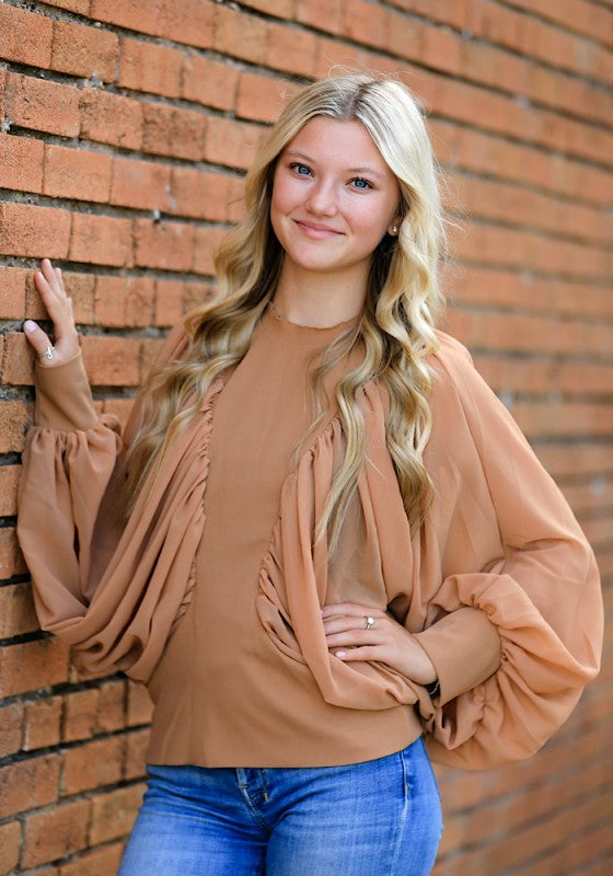 Puff mesh long sleeve top Miss Sparkling