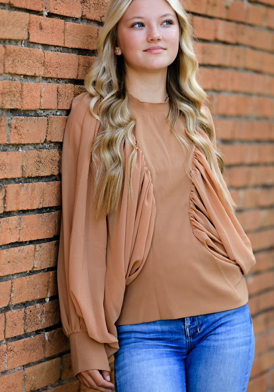 Puff mesh long sleeve top Miss Sparkling