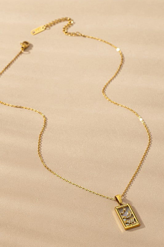 Water Proof Tarrot Card Natural Stone Necklace Coco’s Tee Boutique