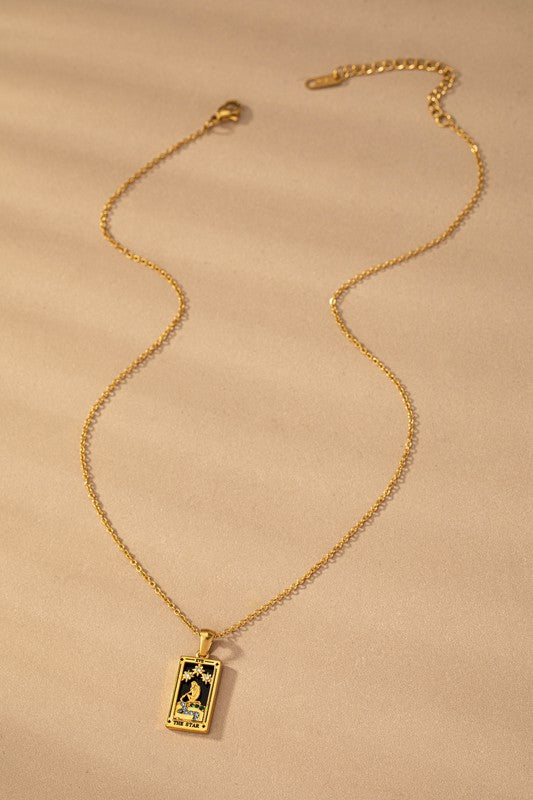 Water Proof Tarrot Card Natural Stone Necklace Coco’s Tee Boutique