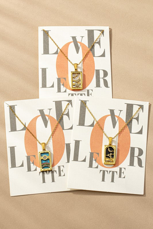 Water Proof Tarrot Card Natural Stone Necklace Coco’s Tee Boutique
