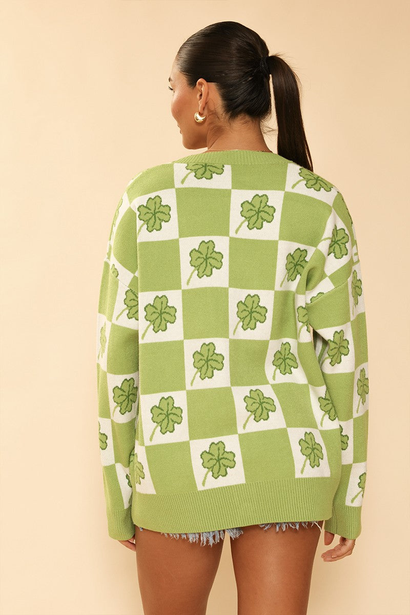 Shamrock check cardigan Miss Sparkling