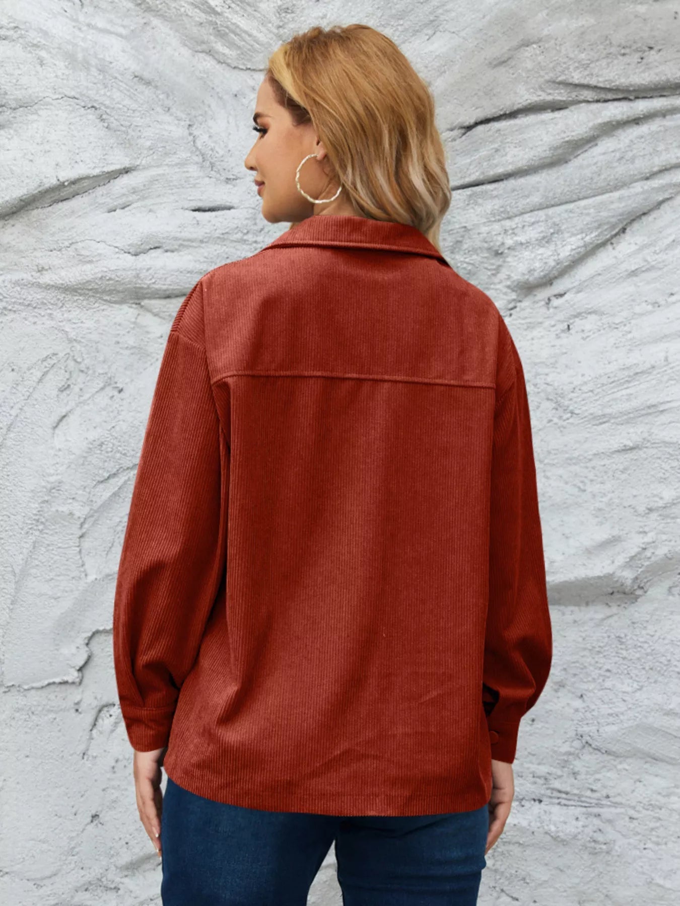 Casual Corduroy Button-Down Jacket Simply Love