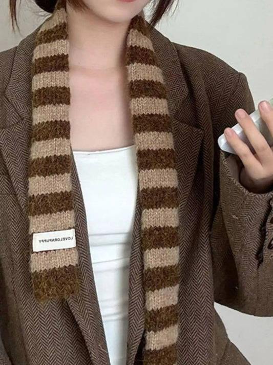 Striped Knitted Warm Scarf Simply Love