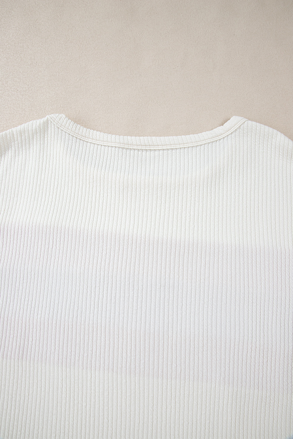 White knit drop sleeve top