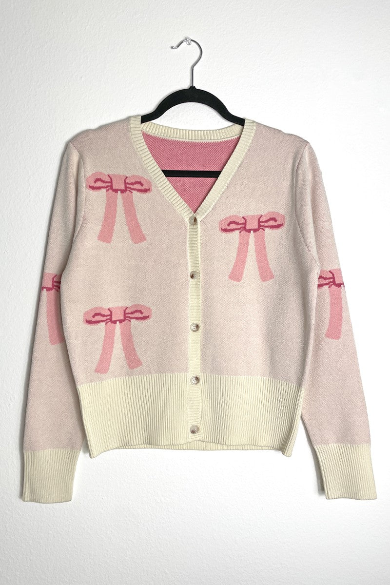 Cropped knit bow cardigan Miss Sparkling