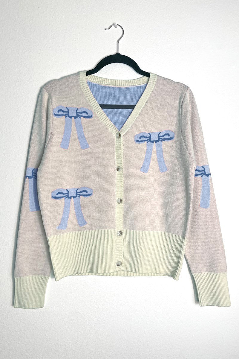 Cropped knit bow cardigan Miss Sparkling