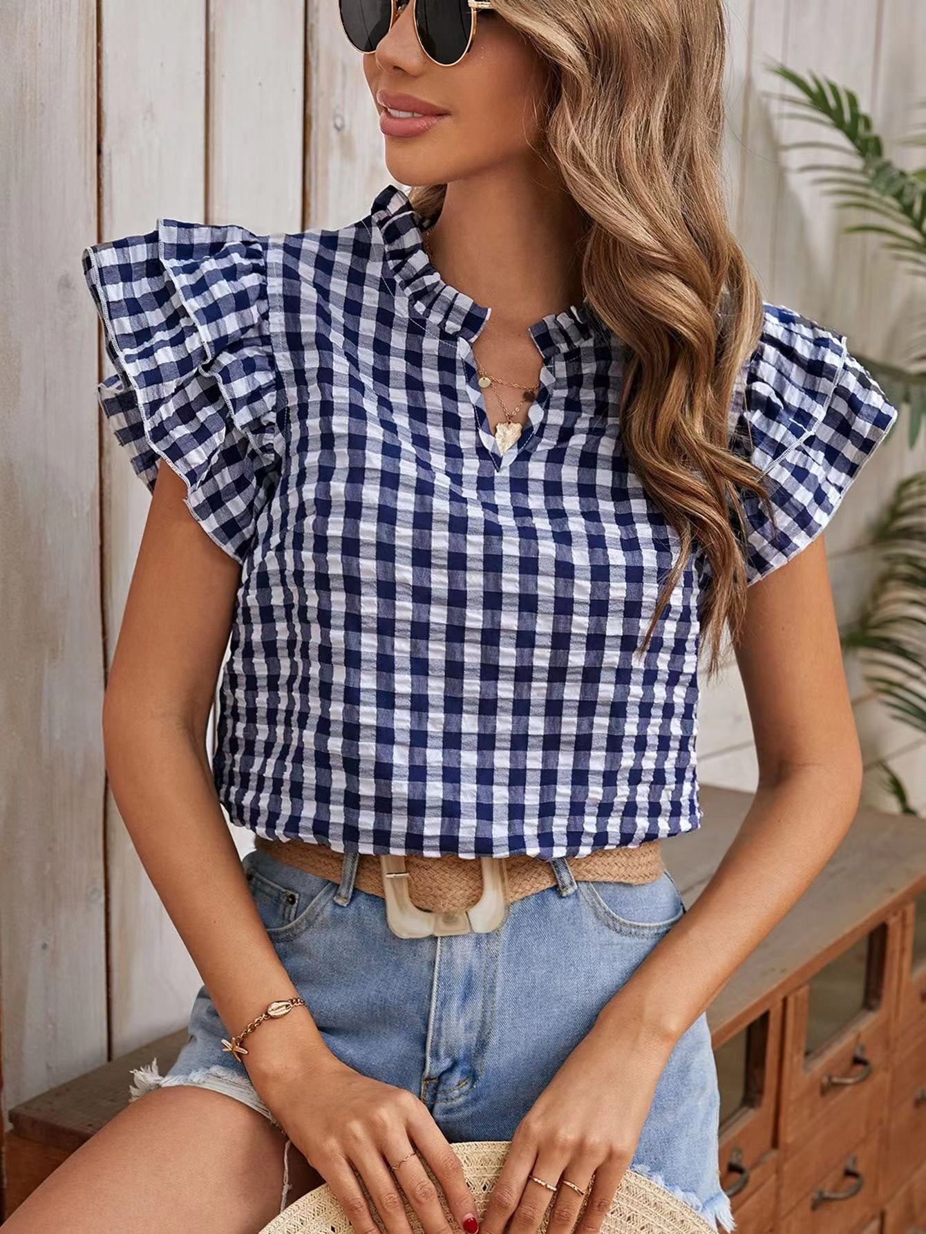 Gingham blouse Miss Sparkling