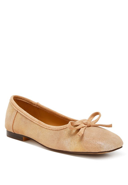 Rubyrose suede ballerinas with bow