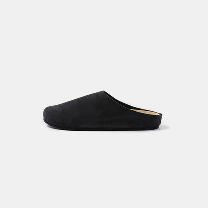 Suede slip-on flats with a round toe design