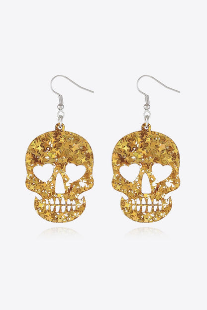 Spooky Chic Acrylic Skull Dangle Earrings