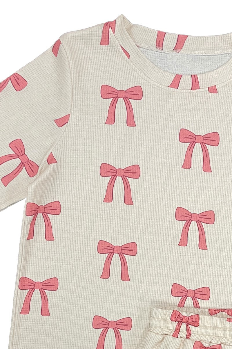 Novelty printed waffle shorts set Miss Sparkling