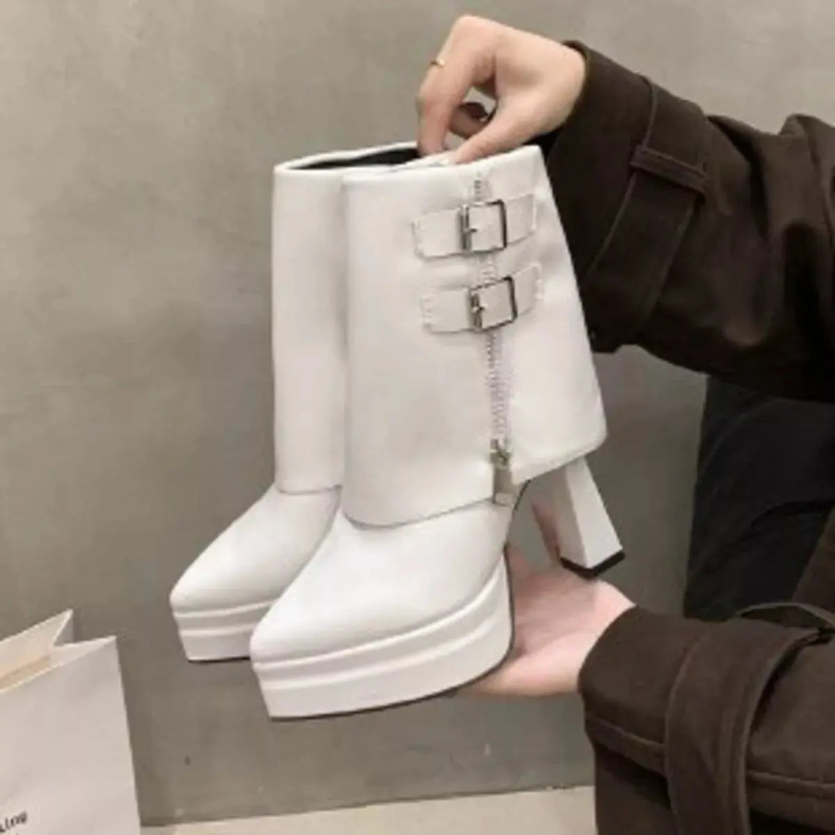 Point Toe Block Heels Boots Simply Love
