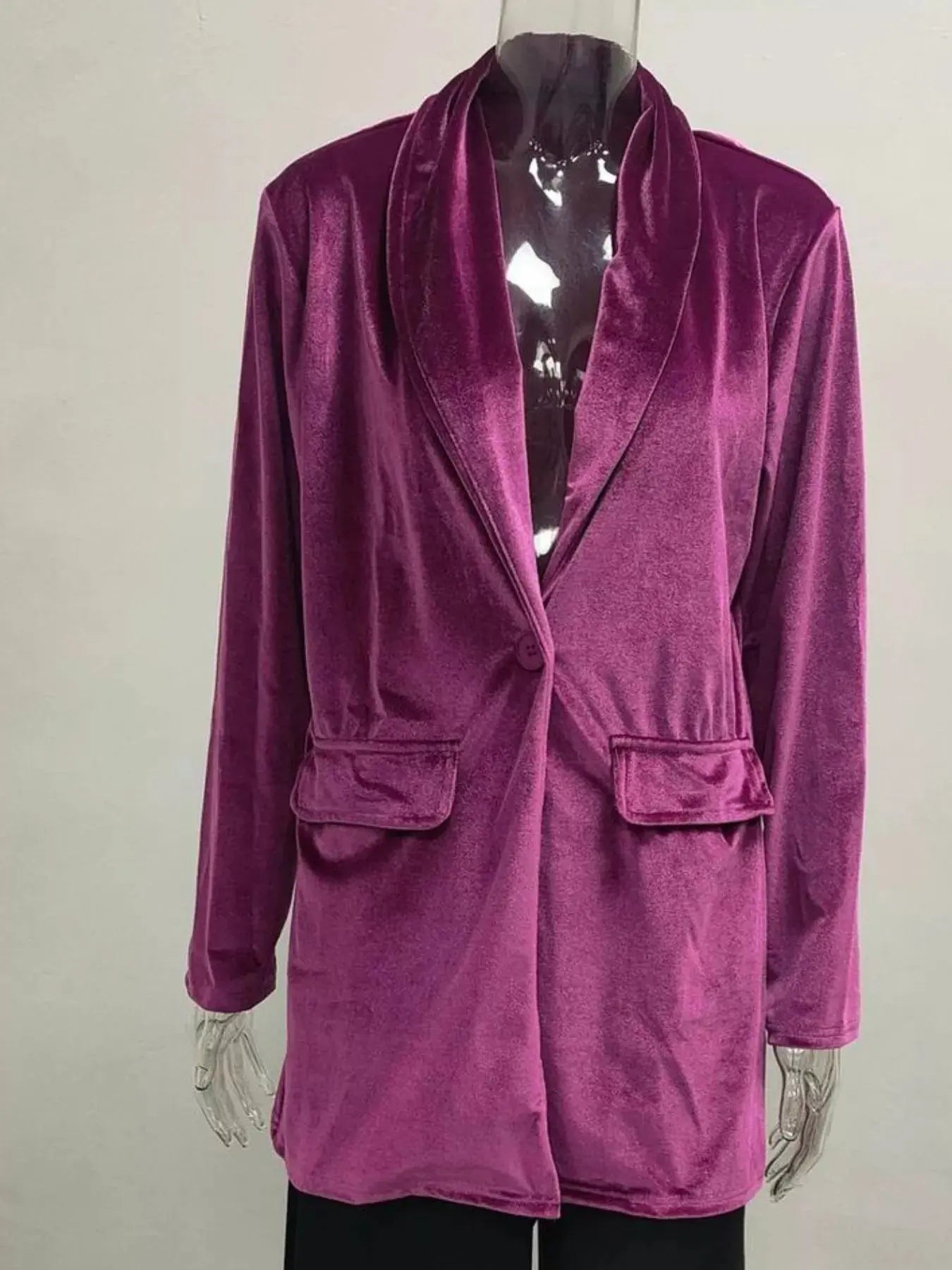Velvet One Button Outerwear Simply Love