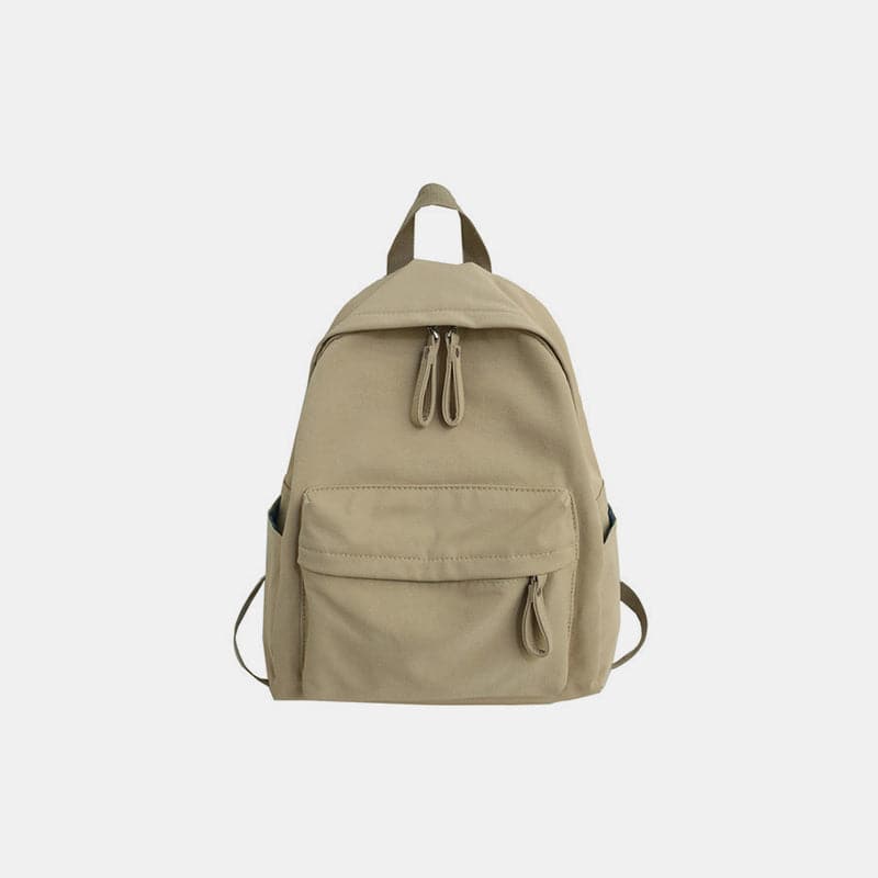 Large cotton zip backpack - stylish everyday bag