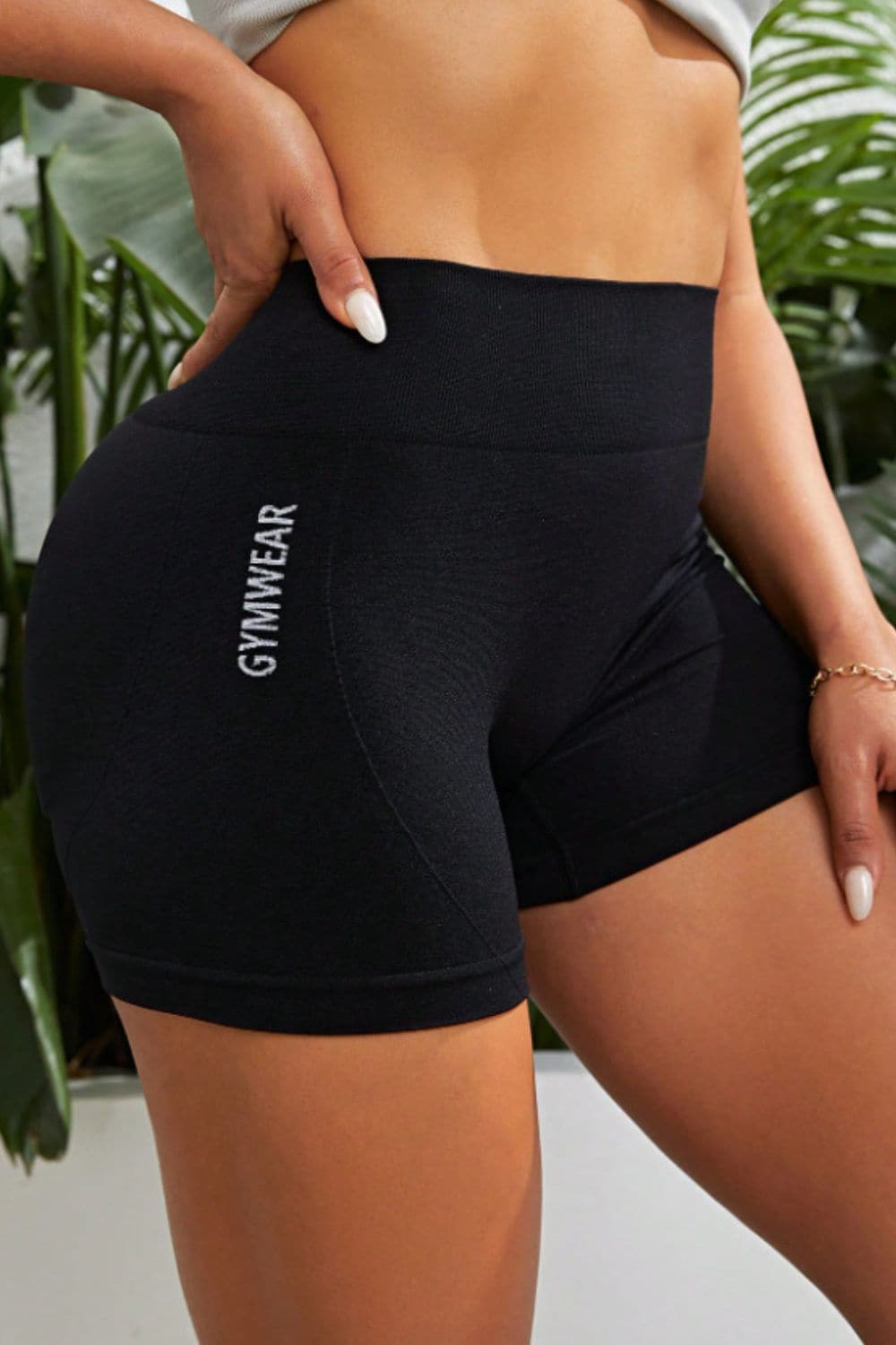 Slim Fit High Waistband Active Shorts.