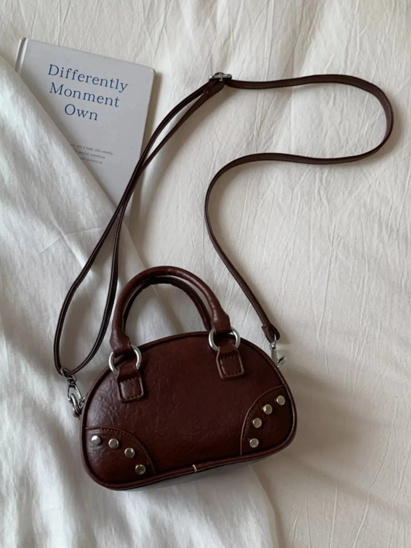 Retro Rivet Decor Crossbody Bag Simply Love