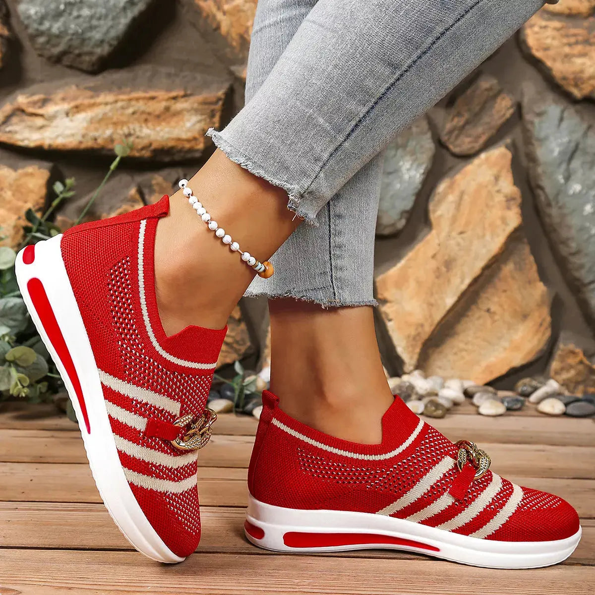 Round Toe Mesh Slip-Ons Simply Love
