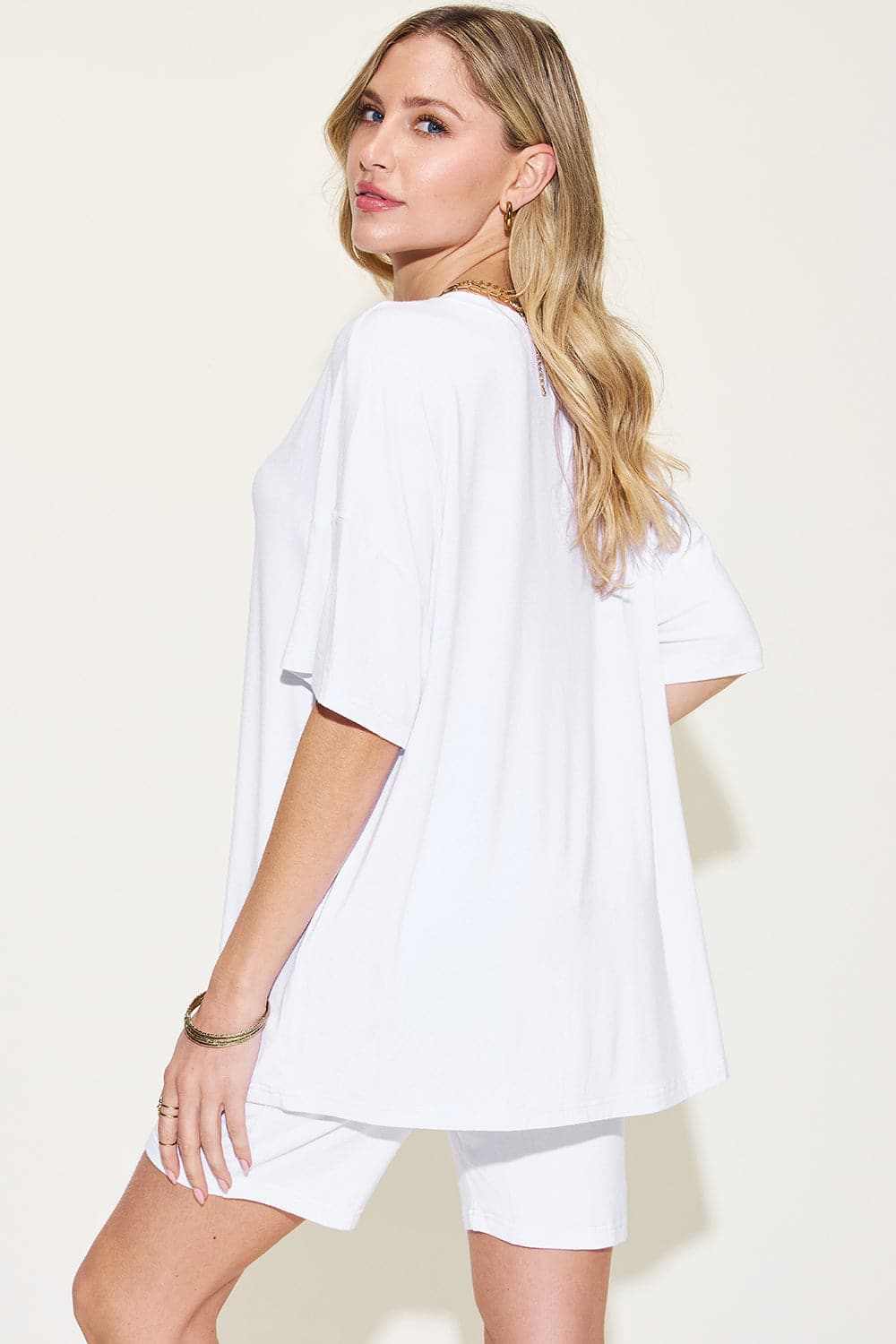Basic Bae v-neck t-shirt & shorts set - Love Salve 