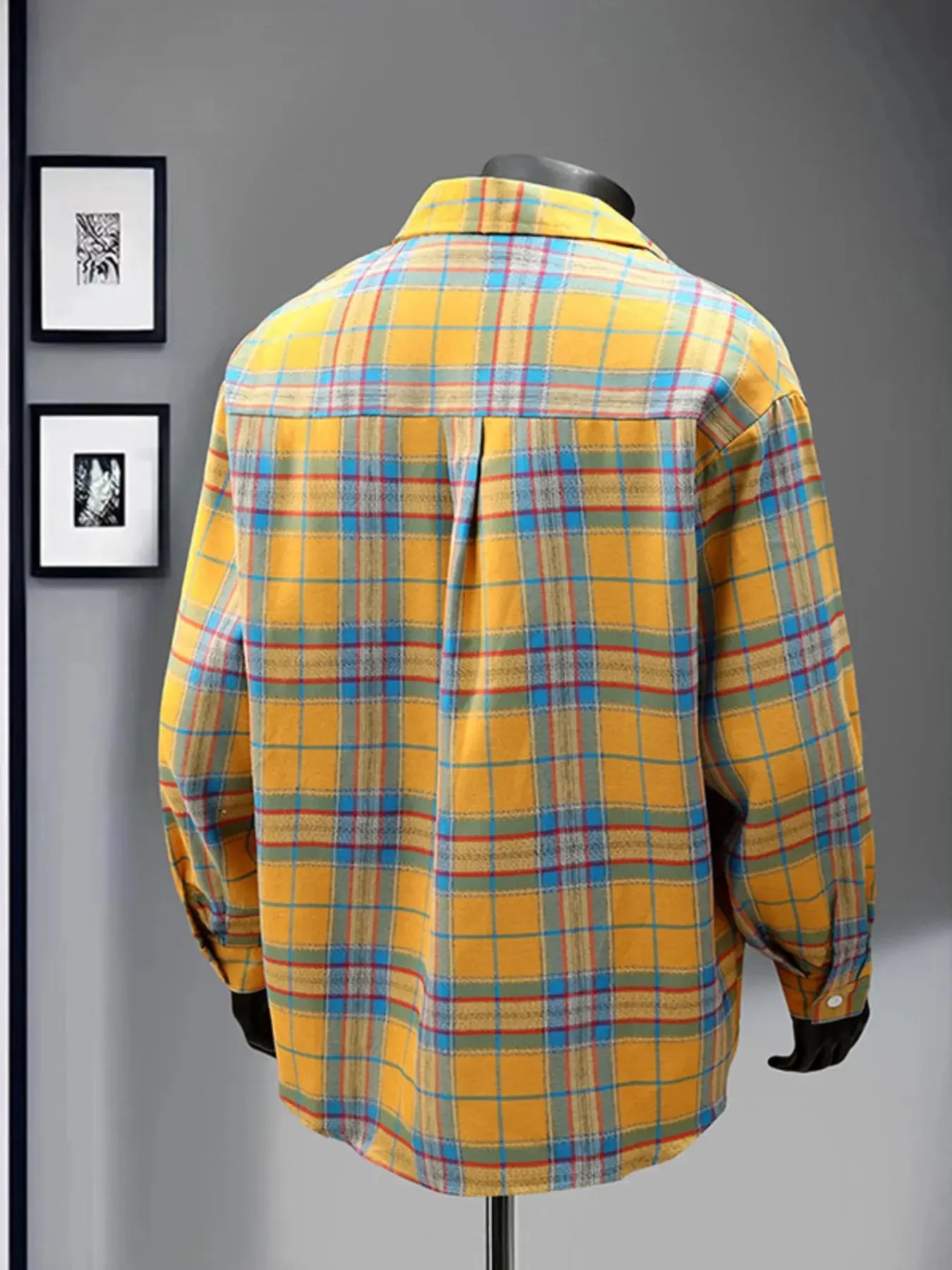 Men's Full Size Casual Plaid Long Sleeve Shirt Plus Size Simply Love