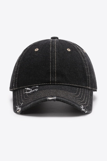 Distressed Adjustable Baseball Cap.