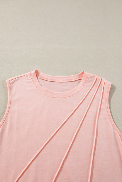 Chic pleated tank top in light pink