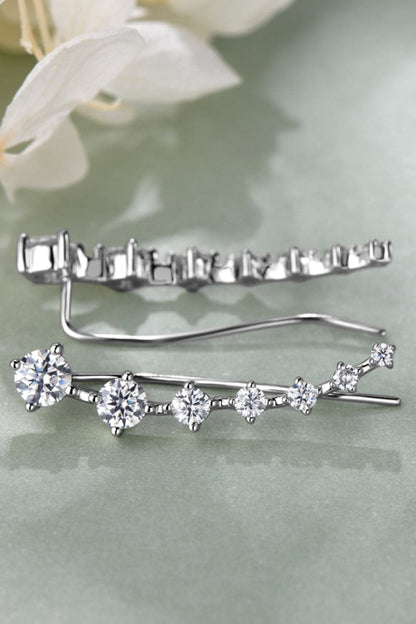 Elegant 1.9 Carat Moissanite Earrings in Sterling Silver