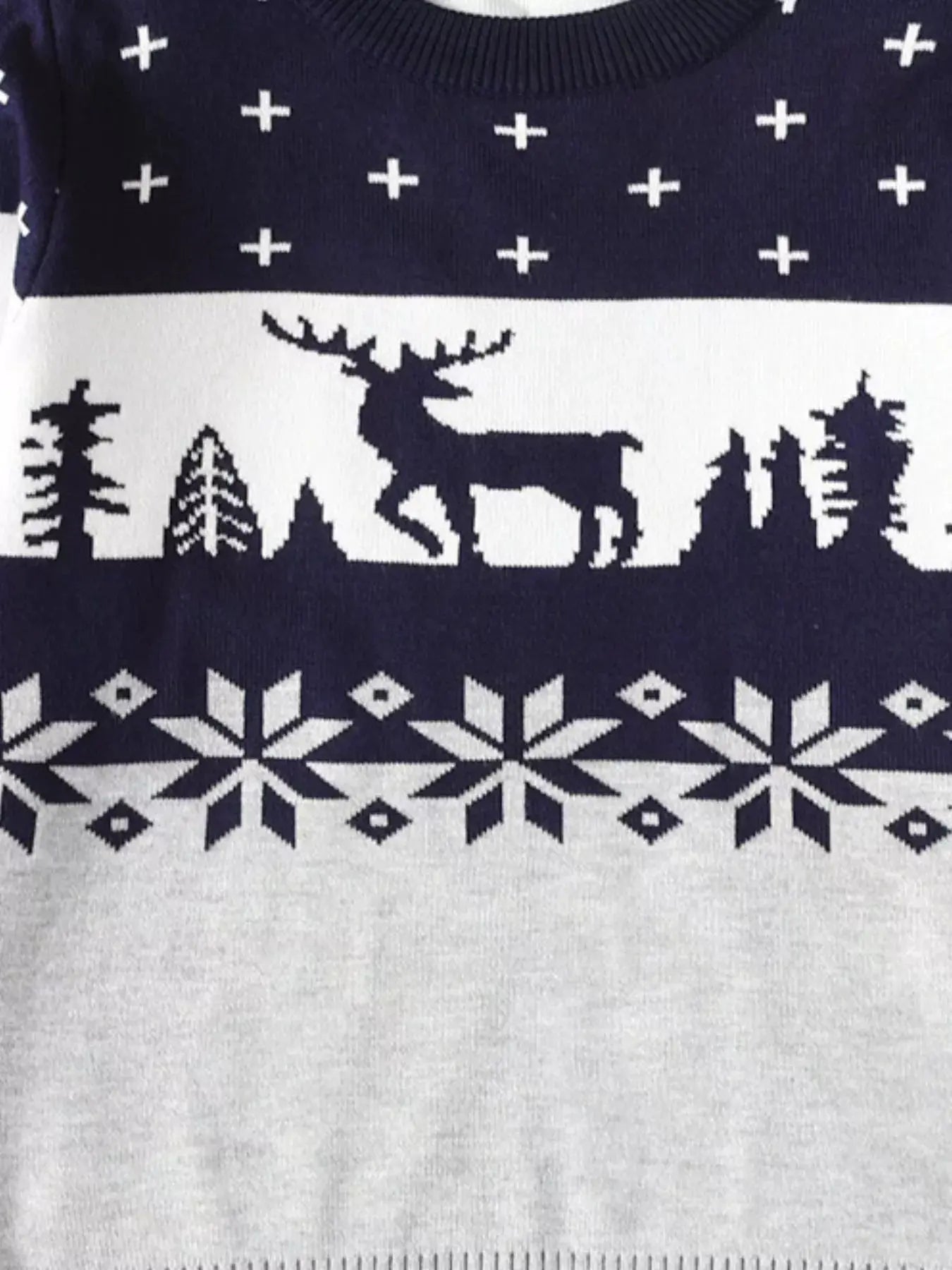 Children's Christmas Reindeer Pattern Knit Sweater Simply Love