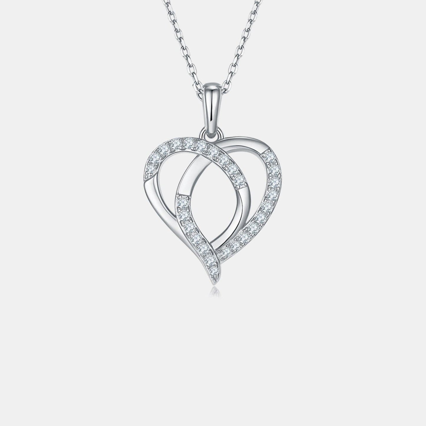 Moissanite 925 Sterling Silver Heart Shape Necklace.