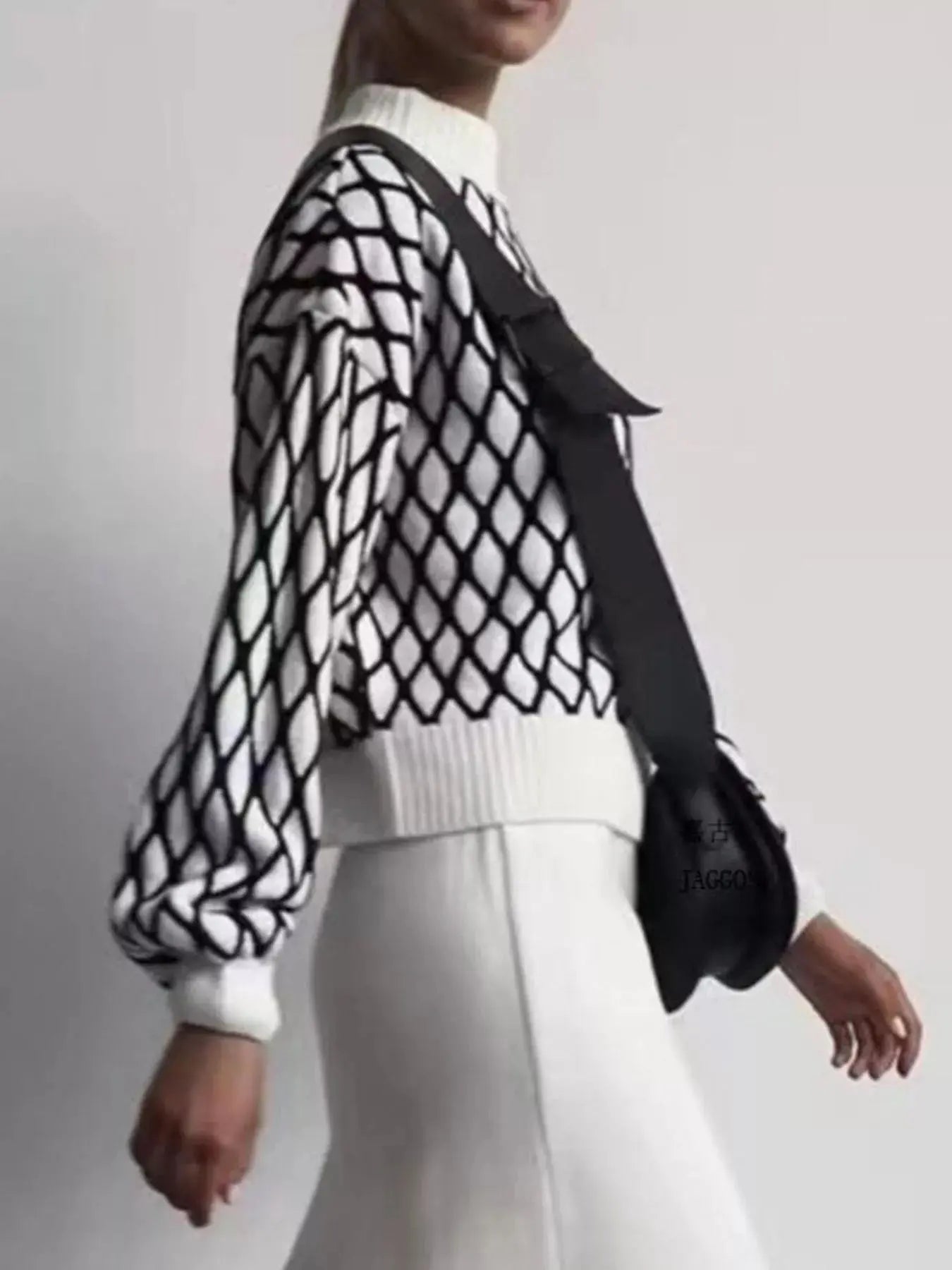 Geometric Pattern Turtleneck Sweater Simply Love