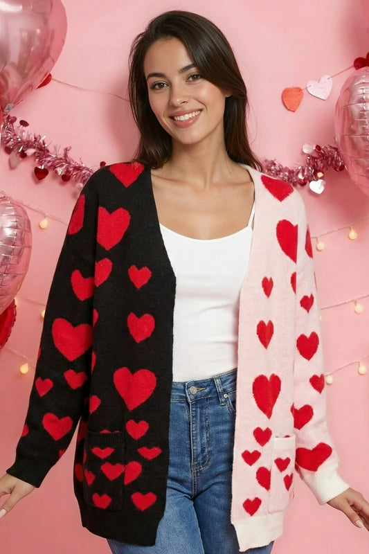 Two Tone Heart Cardigan Miss Sparkling