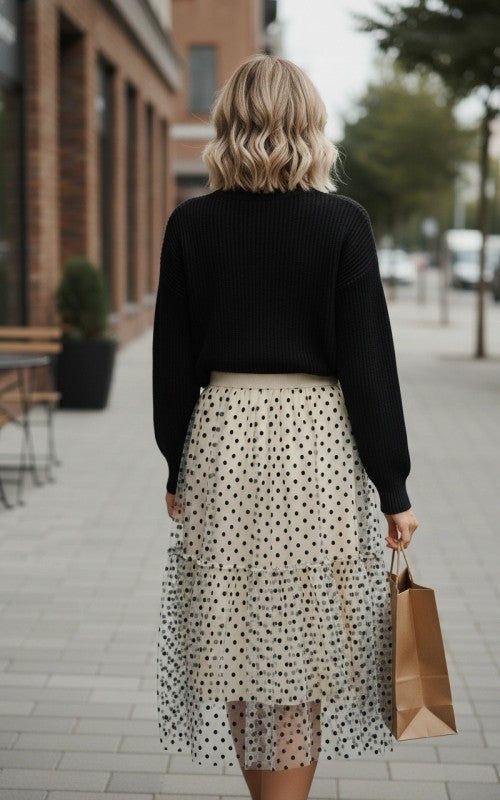 Polka Dot Midi Skirt Miss Sparkling