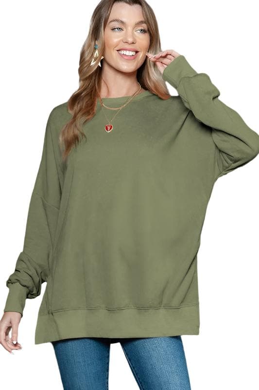 Light washed drop shoulder oversized sweatshirt.