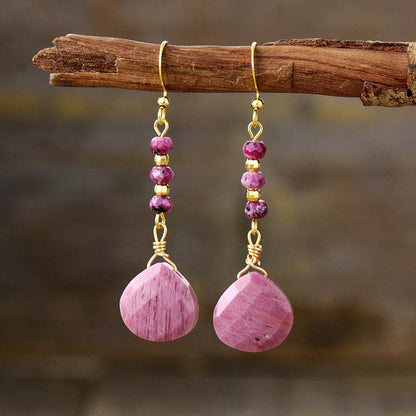 Natural Stone Bead Shape Earrings.