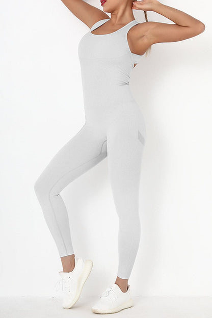 Crisscross Wide Strap Active Jumpsuit.